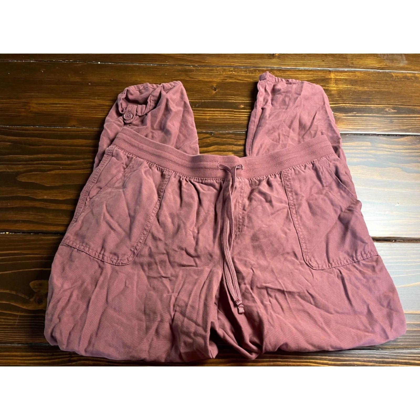 Vintage Maurices Pants Womens 14 Dark Pink Sweatpants Tie Front Flat Front Regular Inseam 28.5in Size 36" / US 14 / IT 50 - 2 Thumbnail