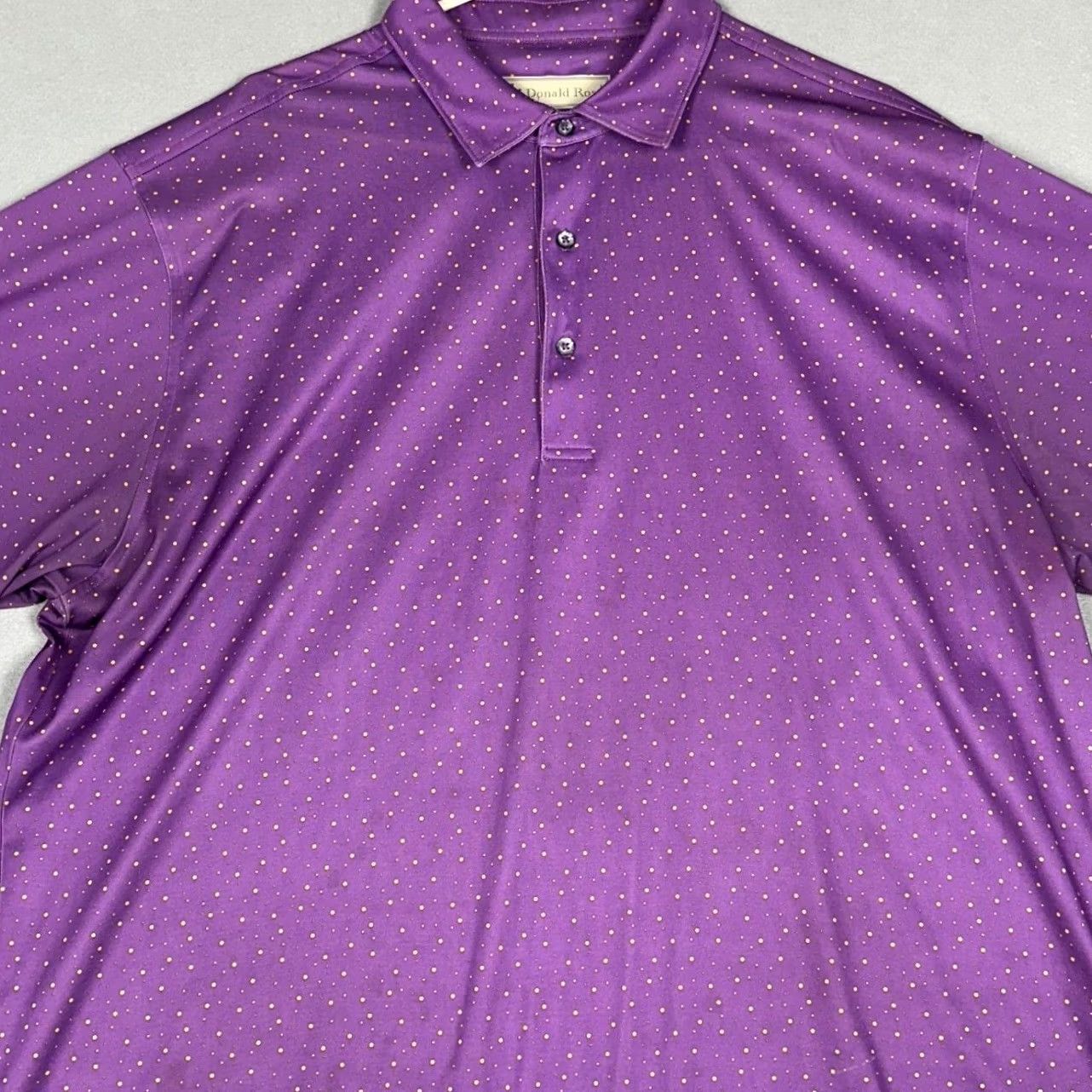 Vintage Donald Ross Polo Shirt Mens XL Purple Yellow Micro Dot Performance Golf Size US XL / EU 56 / 4 - 2 Thumbnail