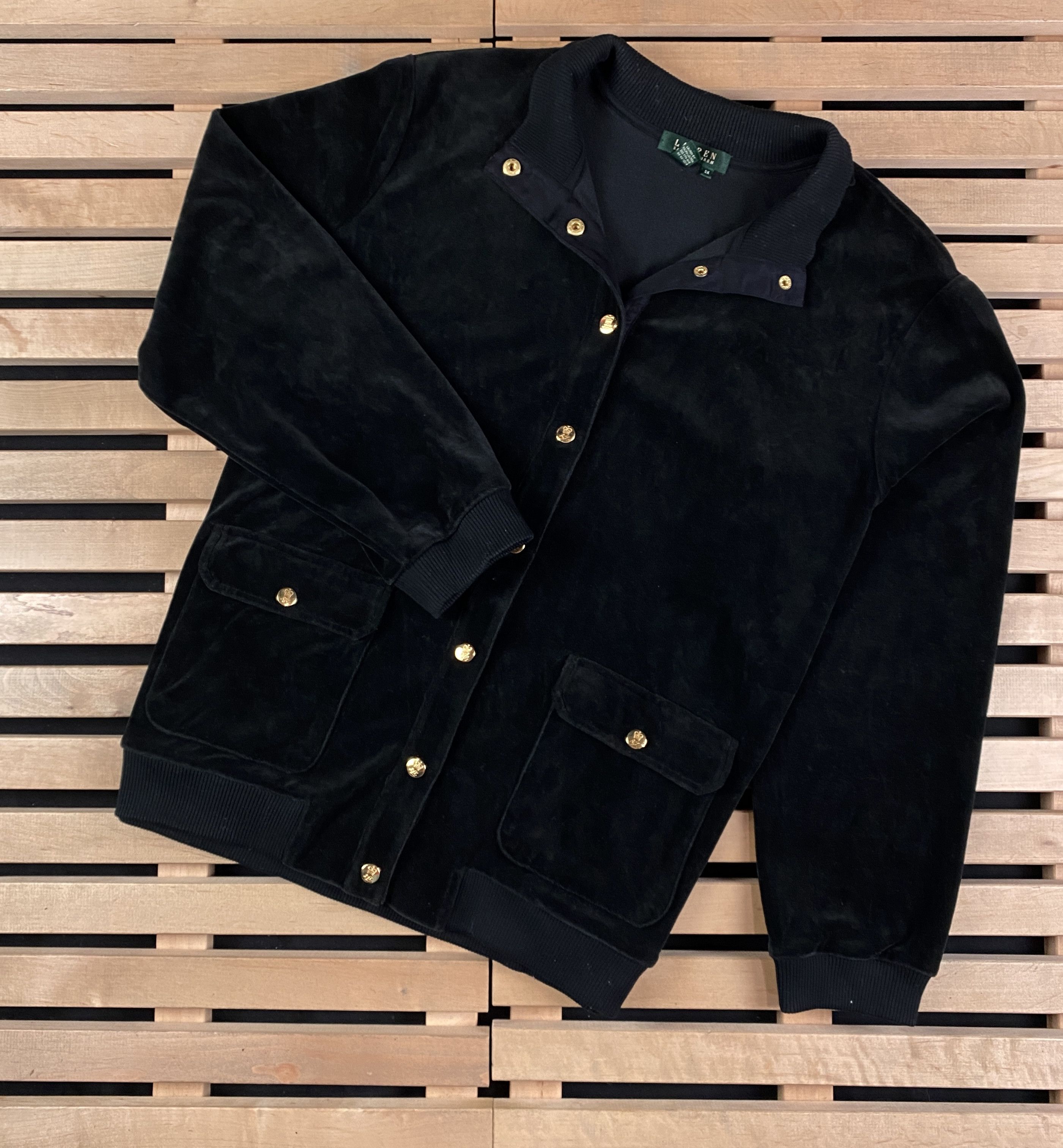 Polo Ralph Lauren × Ralph Lauren Womens Velour Bomber Jacket Lauren Ralph Lauren Size XXXL Size 3XL / US 20-22 - 1 Thumbnail