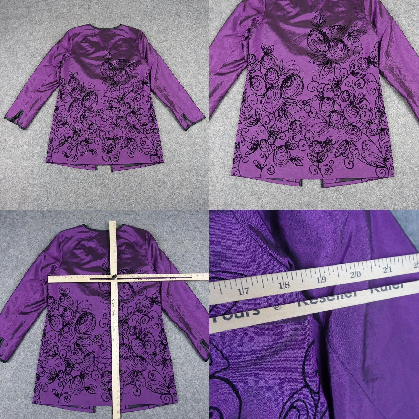 Laura Ashley VINTAGE Laura Ashley Jacket Womens Small Purple Floral Flocked Whimsygoth Dressy Jacket, Purple Floral, Laura Ashley, Regular, S, Womens Size S / US 4 / IT 40 - 8 Thumbnail