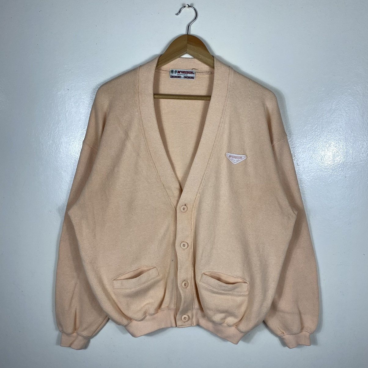 image of Mcgregor Cardigan Knitted Button in Dot Orange, Men's (Size Large)