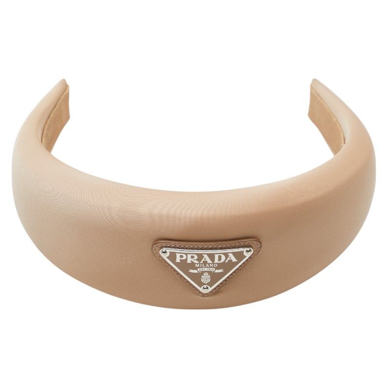 Prada Prada Triangle Logo Plate Nylon Headband Plastic Other 1IH016 DUTY FREE for USA