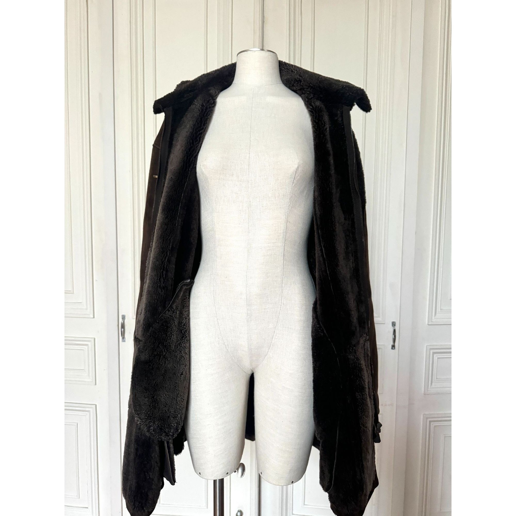 Yves Saint Laurent Brown Suede Shearling Coat Size US M / EU 48-50 / 2 - 5 Thumbnail