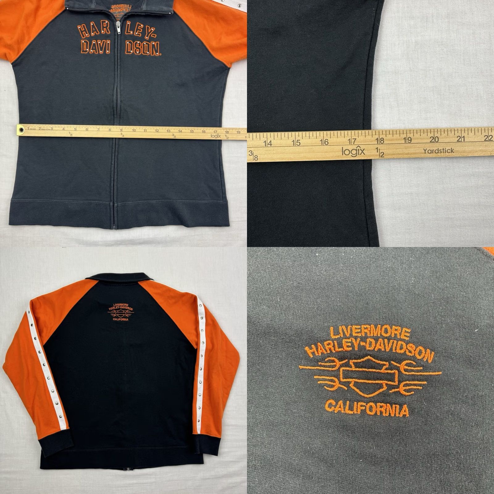 Harley Davidson VINTAGE Harley Davidson Full Zip Sweatshirt Womens Medium Hipster Biker Y2K Size M / US 6-8 / IT 42-44 - 9 Thumbnail