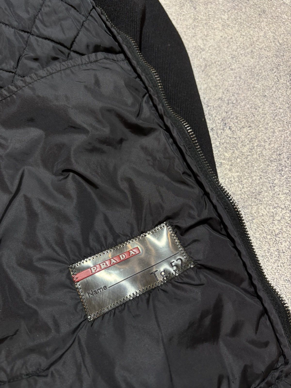 Prada Prada Nylon Jacket Quilted Knit Switching Wool 52 Black Size US XL / EU 56 / 4 - 15 Thumbnail