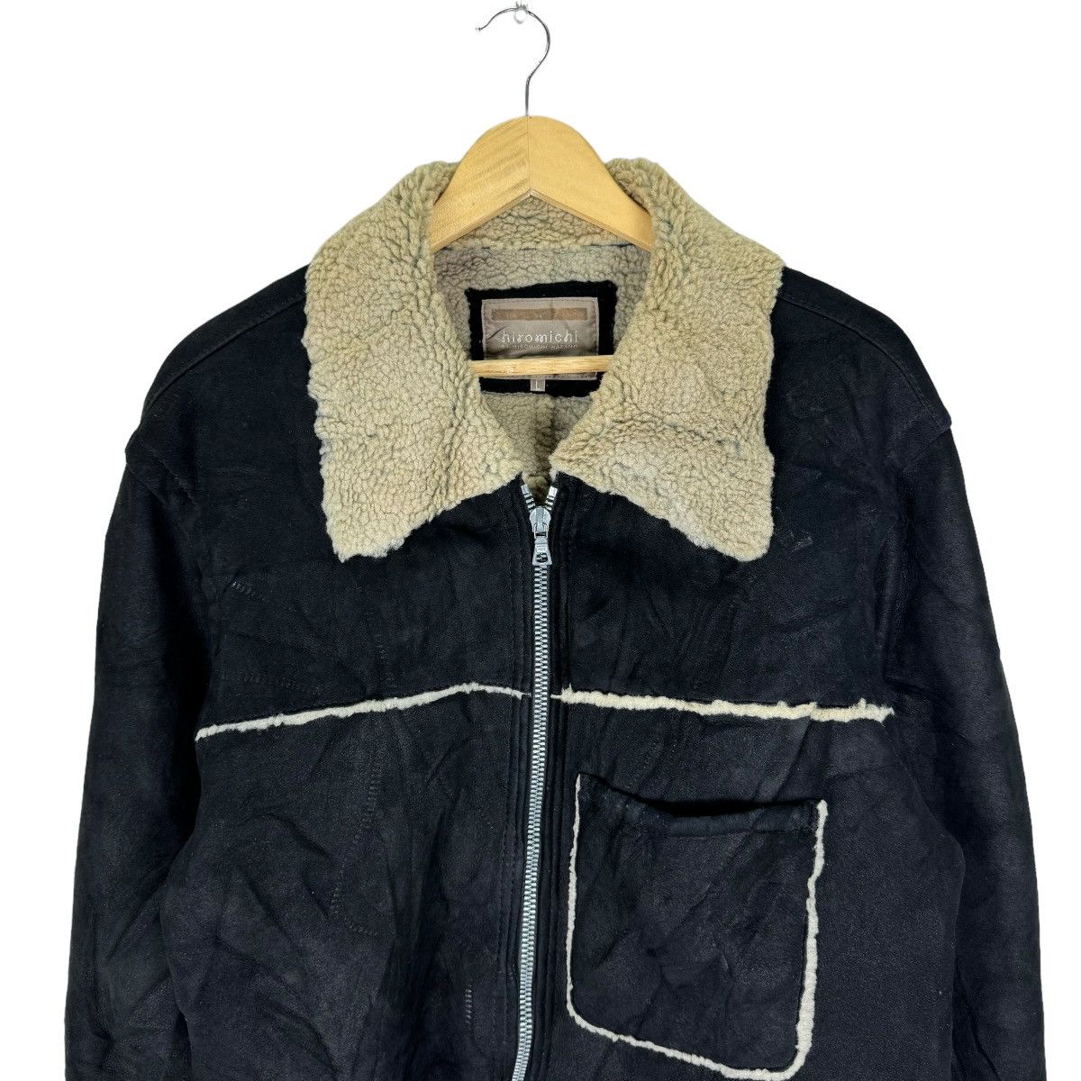 Japanese Brand 🌟HIROMICHI NAKANO SHERPA LEATHER JACKET LIKE NUMBER NINE Size US L / EU 52-54 / 3 - 7 Thumbnail