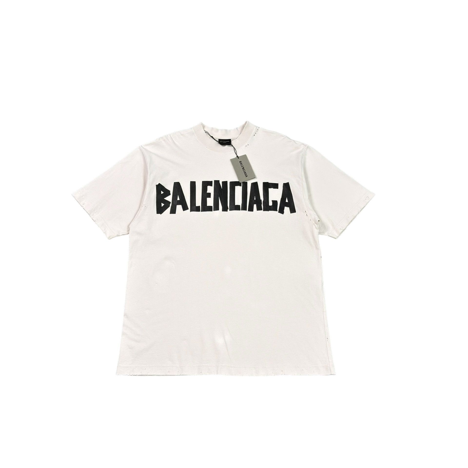 Balenciaga Balenciaga Distressed Tape Logo T-Shirt Size S Size US S / EU 44-46 / 1 - 1 Thumbnail