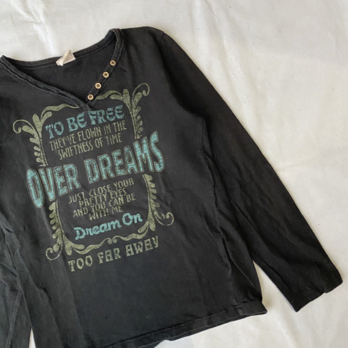 Japanese Brand × Le Grande Bleu (L.G.B.) Japanese Basic Classic Poem Over Dreams Long Sleeve Tees Size US L / EU 52-54 / 3 - 4 Thumbnail