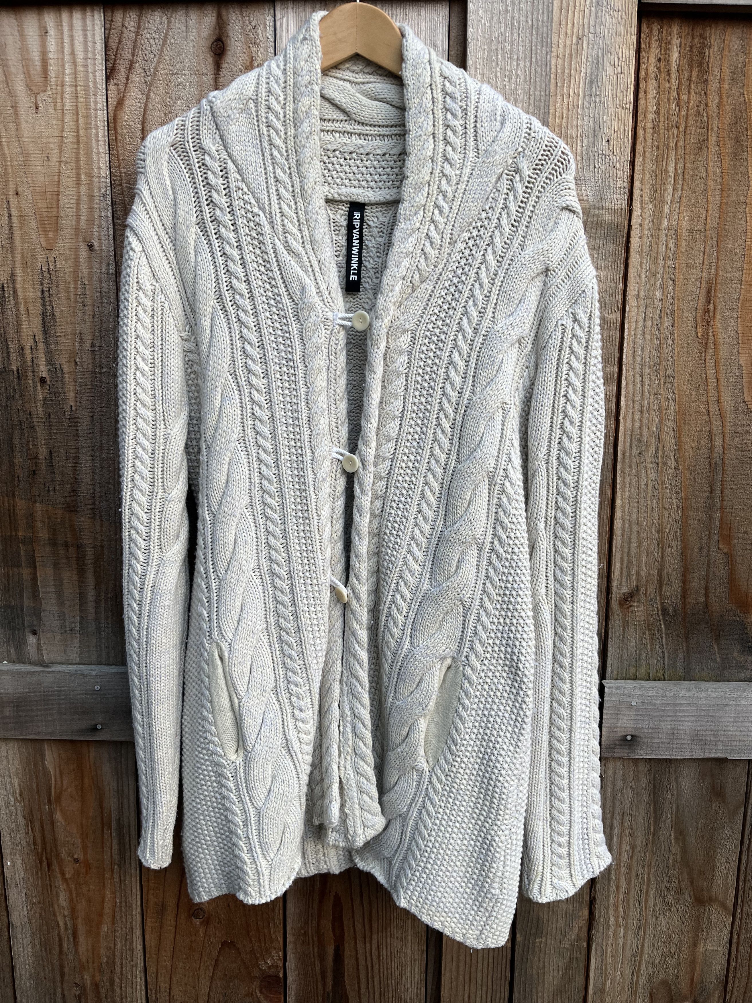 RIPVANWINKLE Alan Carde Off White Cotton-Wool Cardigan (japanese size 5) Size US XL / EU 56 / 4 - 6 Thumbnail