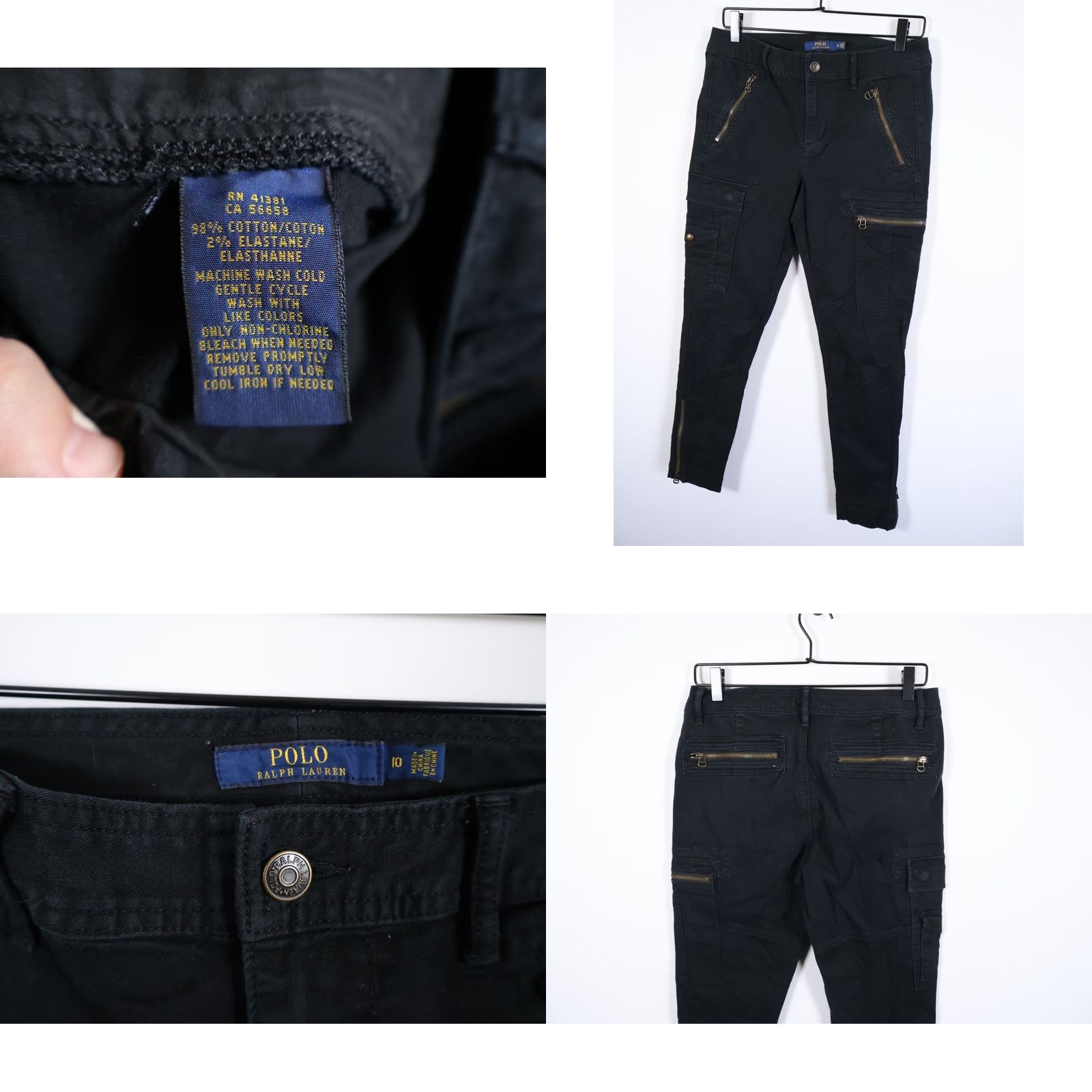 Polo Ralph Lauren Polo Ralph Lauren Pants Women's 10 Zip Cargo Black Gorpcore Military Pockets Casual Modern Size 32" / US 10 / IT 46 - 9 Thumbnail
