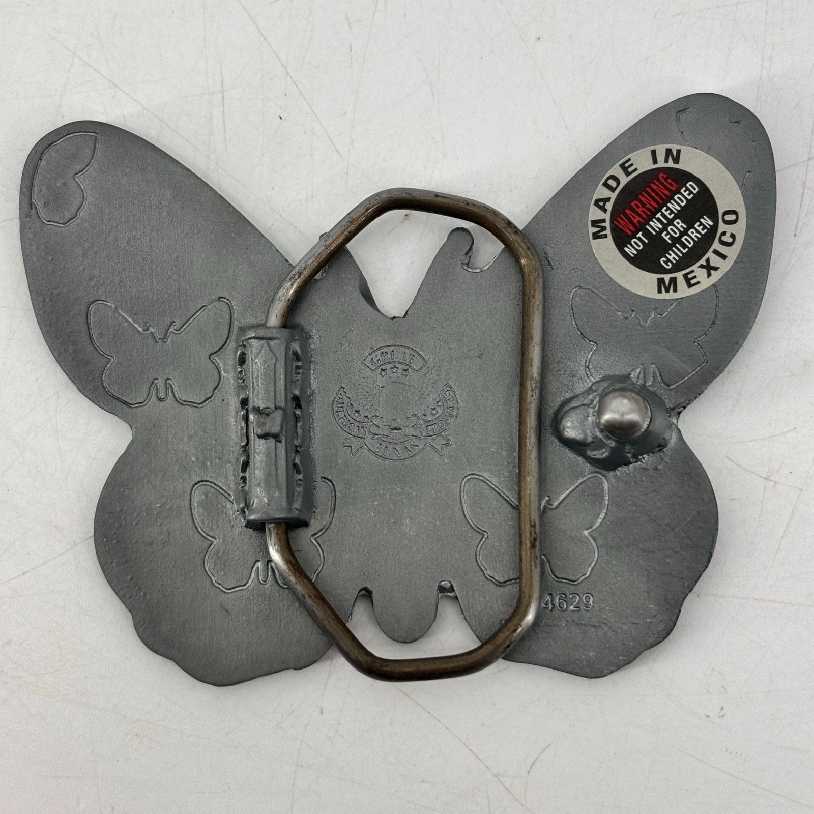 Vintage Butterfly Belt Buckle Pewter Women's Boho Western Festival Size ONE SIZE - 2 Thumbnail
