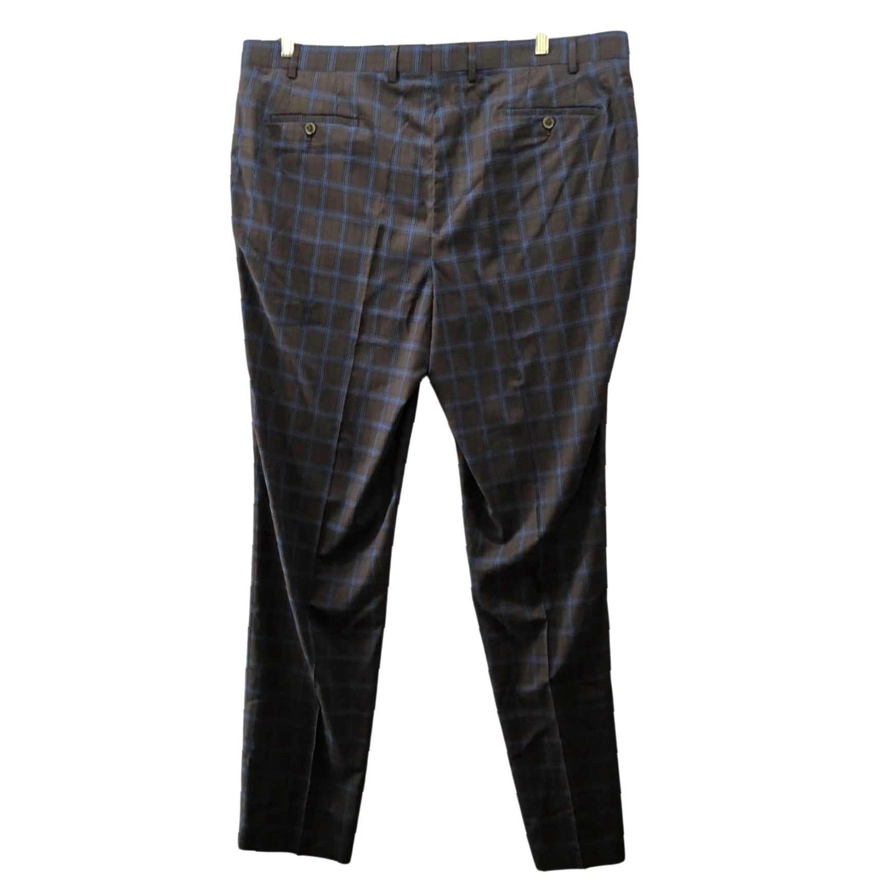 Vintage The Savile Row Plaid Strand Dress Pants Mens 42x35 Brown Blue Straight Leg Dress Pants Mens 42 Brown Blue Plaid Strai Size US 42 / EU 58 - 2 Thumbnail