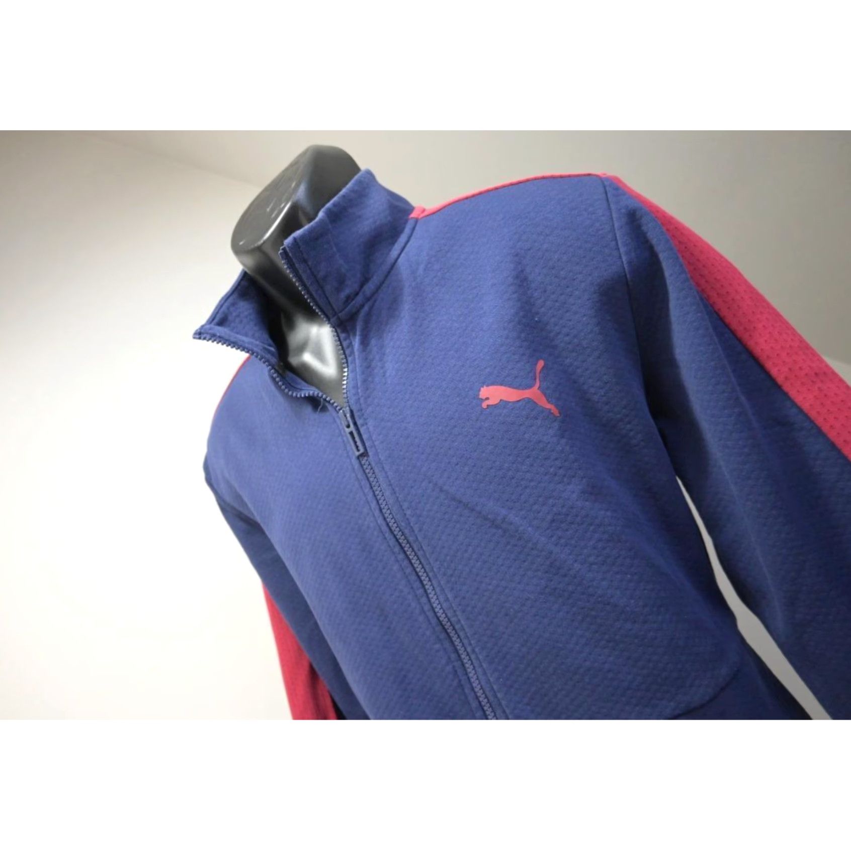 Puma Track Full Zip Jacket Blue Long Sleeve Athletic Adult Mens Large