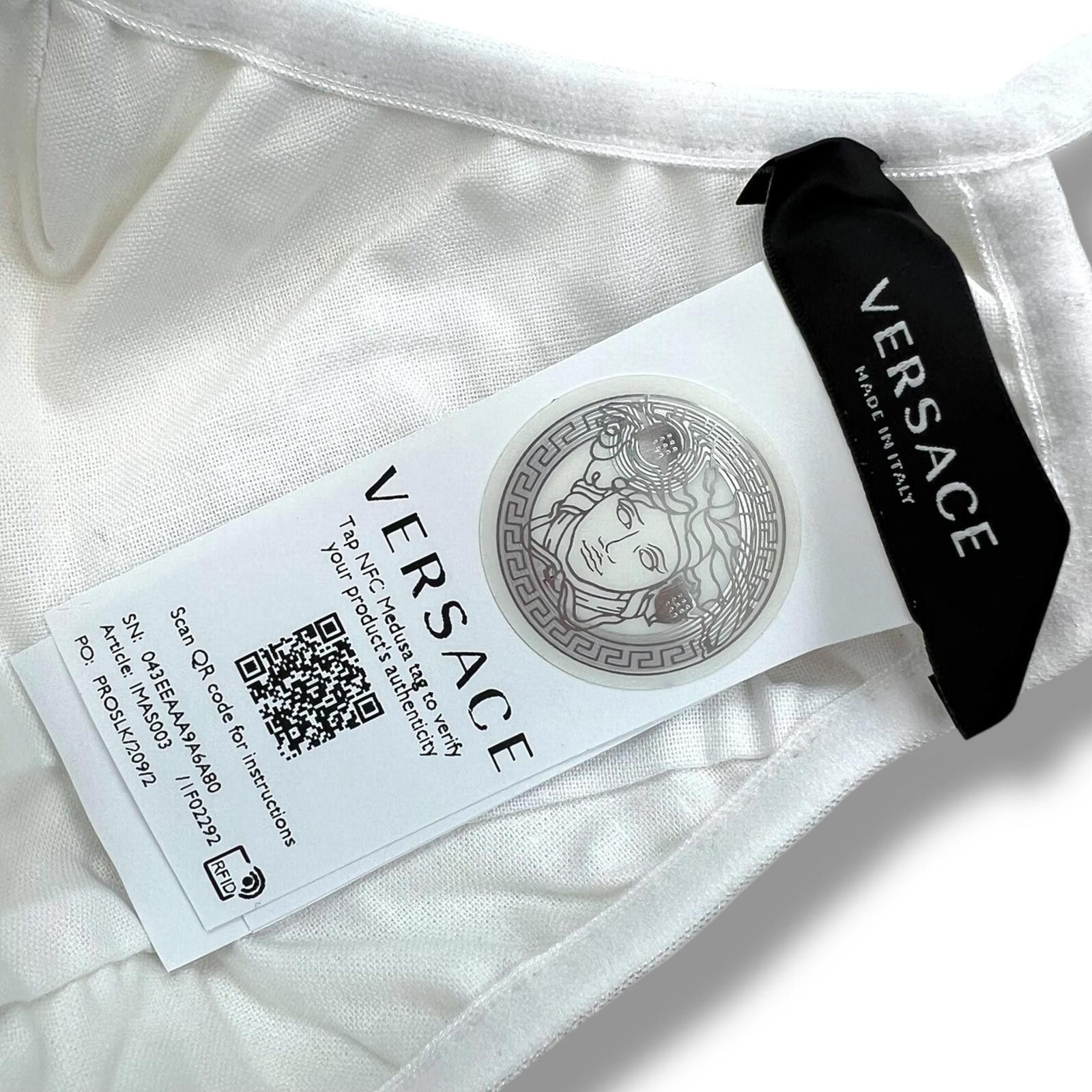 Versace Versace Barocco Face Mask White Gold Size ONE SIZE - 4 Thumbnail