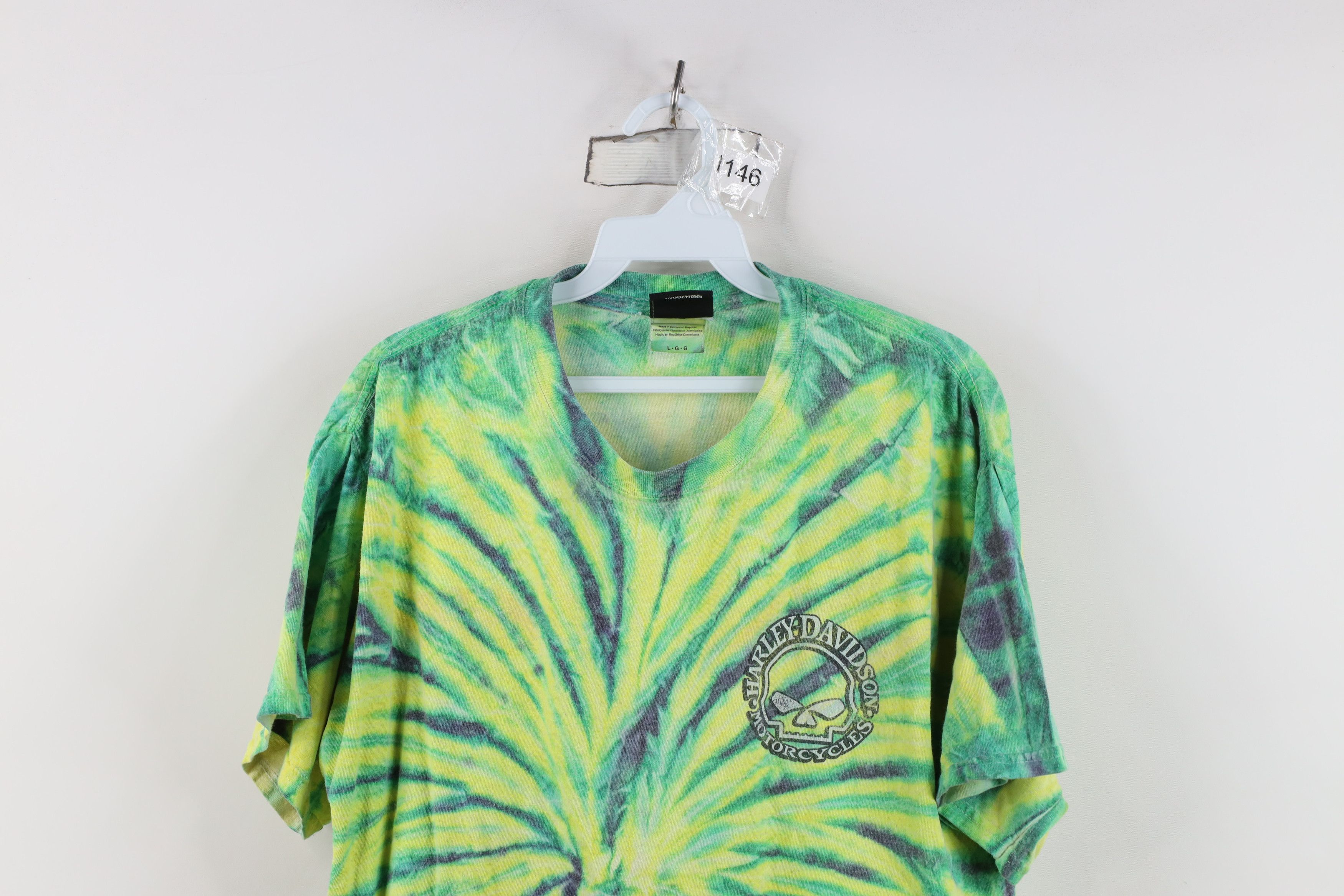 Harley Davidson Vintage Y2K Harley Davidson Spell Out Skull Tie Dye T-Shirt Size US L / EU 52-54 / 3 - 2 Thumbnail