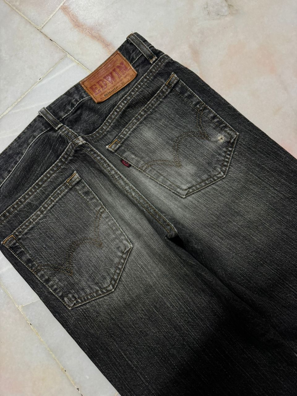Edwin 💥503 Bootcut💥Vintage Edwin Rebel Sand Washed Dark Denim Jean Size US 27 - 17 Thumbnail