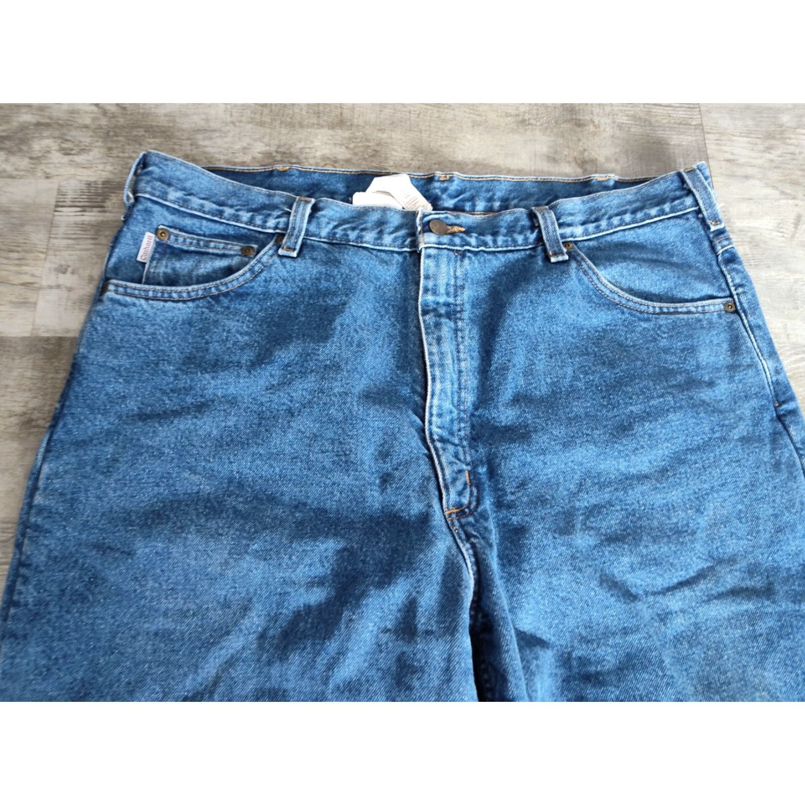 Carhartt VINTAGE Carhartt Jeans Men 40X32 Blue Denim Lined Relaxed Straight B155 DST Workwear Mens Size US 40 / EU 56 - 6 Thumbnail