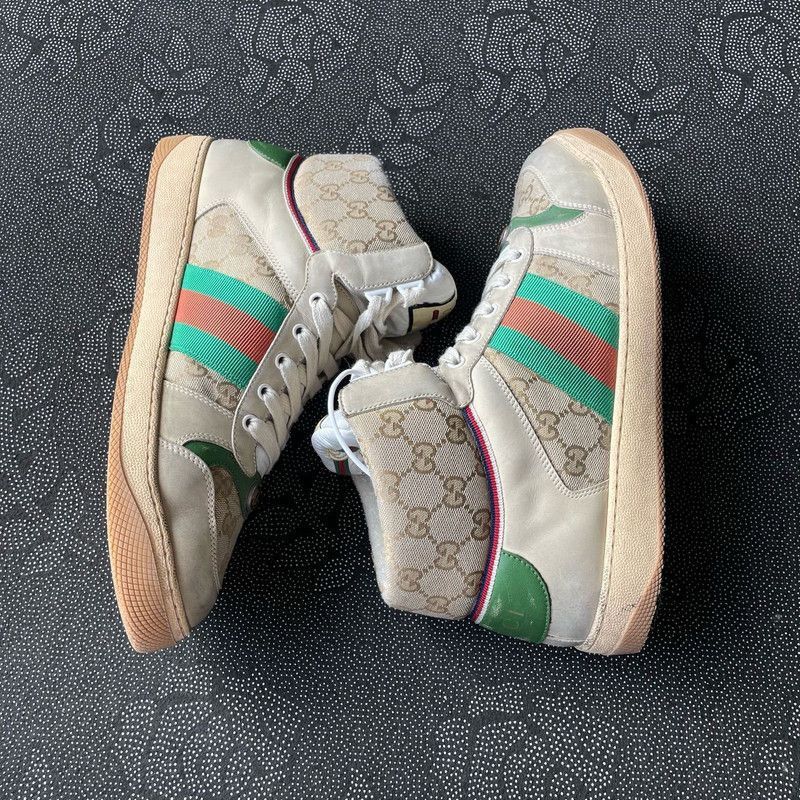 Gucci GUCCI Screener Vintage Leather Sneakers for Men - Size US 10 / EU 43 - 8 Thumbnail