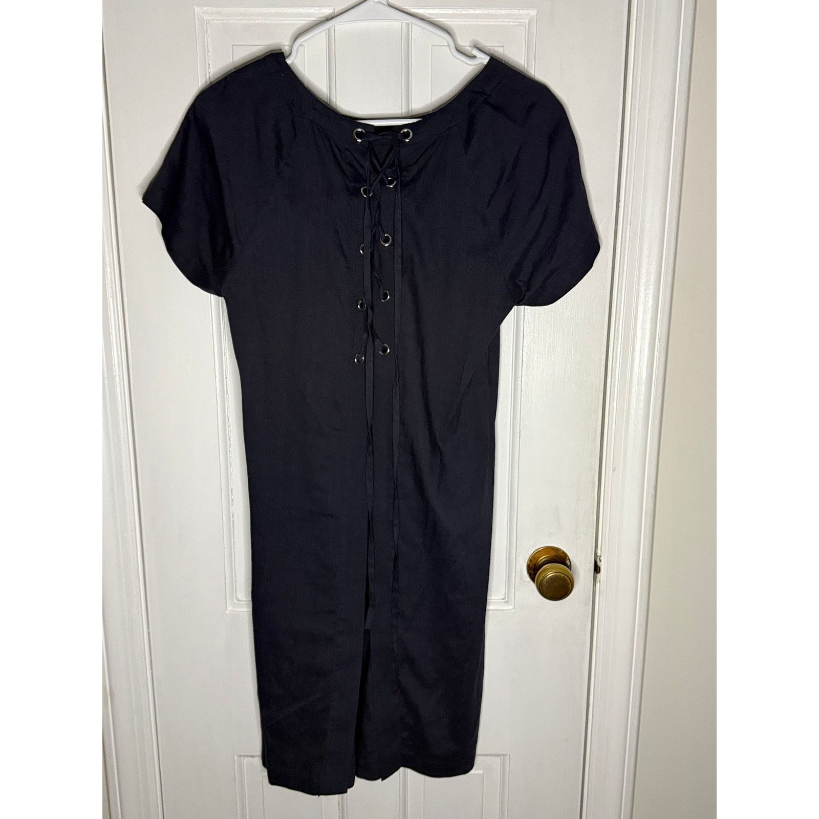 Theory Theory Caliver LaceBack Linen Dress Raglan Black Women Sze 4 Size S / US 4 / IT 40 - 4 Thumbnail