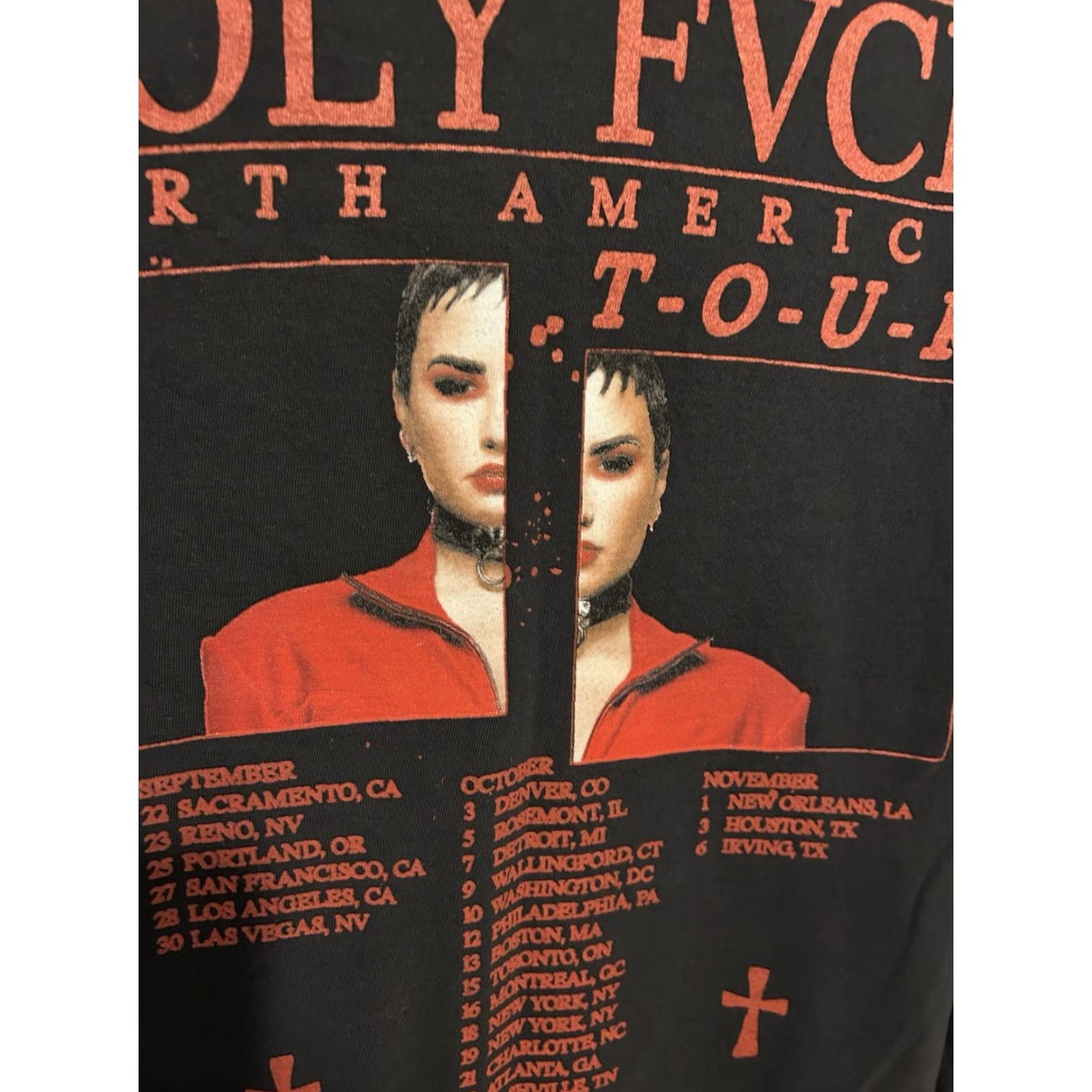 Doublet Demi Lovato Holy Fvck 2022 Tour Long Sleeve Shirt Black Adult Large Double Sided Crew Neck Unisex Top Tee? Size US L / EU 52-54 / 3 - 7 Thumbnail