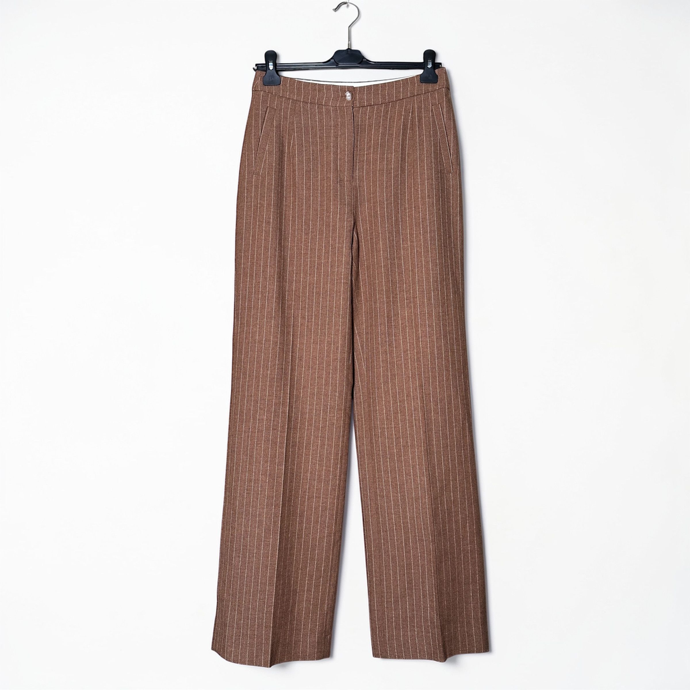 Sezane wool trousers brown striped Size 28" / US 6 / IT 42 - 1 Thumbnail