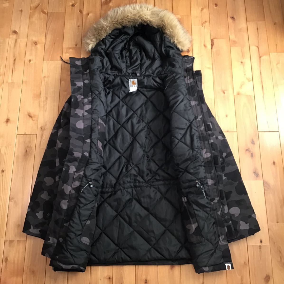 Bape × Carhartt × Nigo BAPE × Carhartt N-3B Jacket black camo a bathing ape  NIGO | Grailed