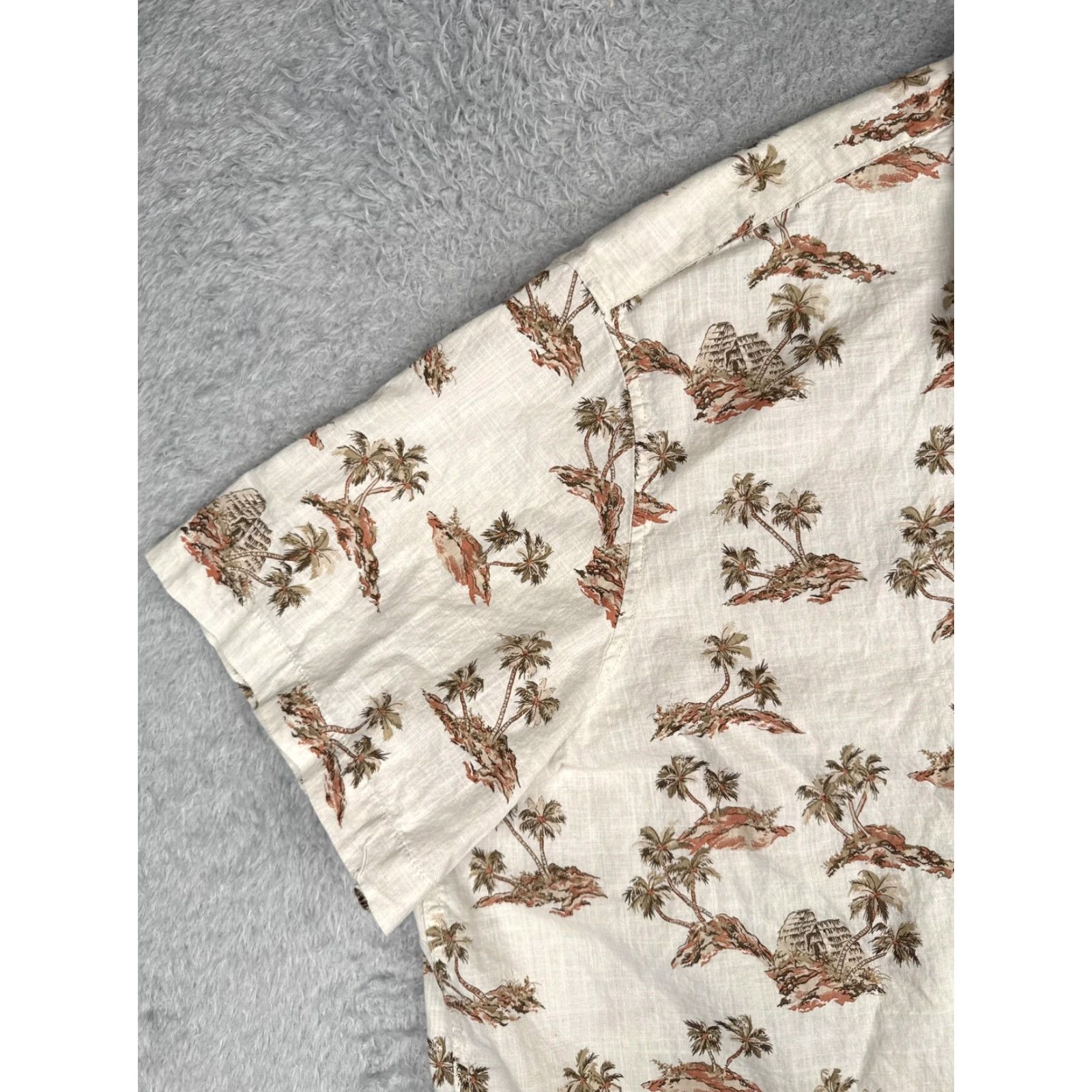 Vintage Mutual Weave Shirt Mens 4XL White Short Sleeve Hawaiian Button Up Palm Tree Size US XXL / EU 58 / 5 - 3 Thumbnail