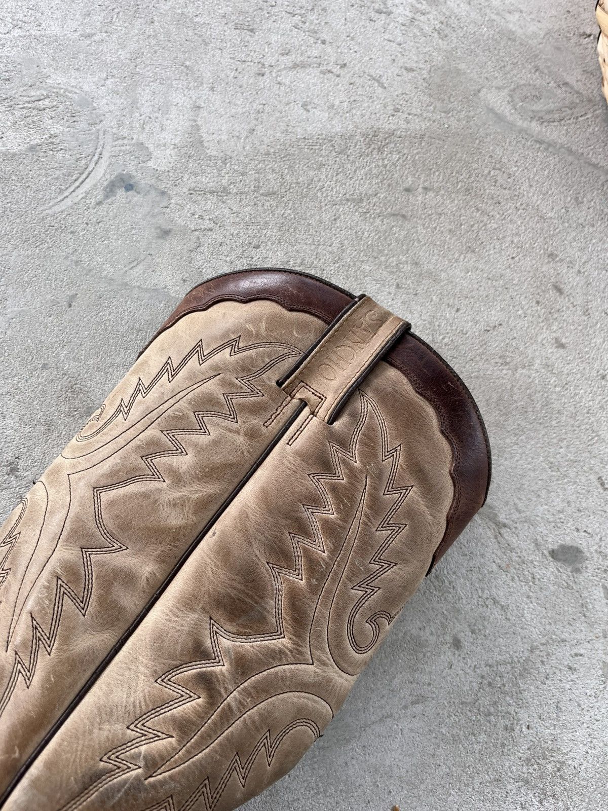 Cowboy Equipment Vintage Sancho Leather Western Cowboy Boots Rare AvantGarde Size US 8 / EU 41 - 4 Thumbnail