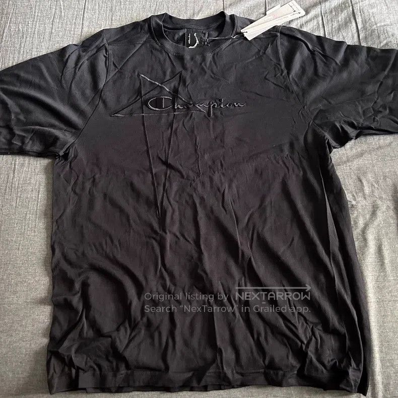 Rick Owens RICK OWENS Black pure cotton round-neck loose T-shirt Size US L / EU 52-54 / 3 - 1 Thumbnail