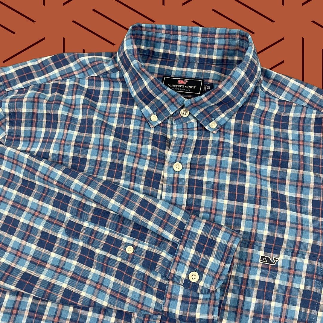 Vineyard Vines Vineyard Vines Tucker Shirt Mens XL Classic Performance Plaid Button-Down Preppy Shirt Button-Up Men’s XL Classic Plaid Blue 100% Cotton Size US XL / EU 56 / 4 - 1 Thumbnail