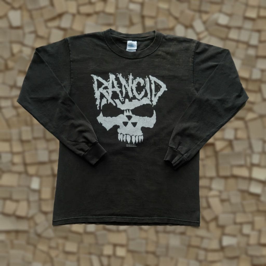 VINTAGE RANCID DELTA T SHIRT LONG SLEEVE BLACK SZ S MUSIC 2003