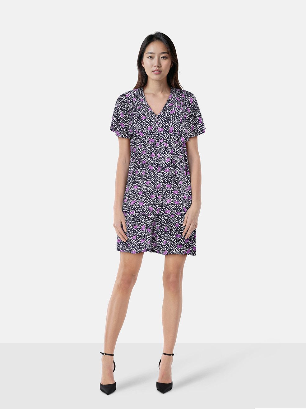 Maje Floral Mini V-Neck Dress Size XS / US 0-2 / IT 36-38 - 1 Thumbnail