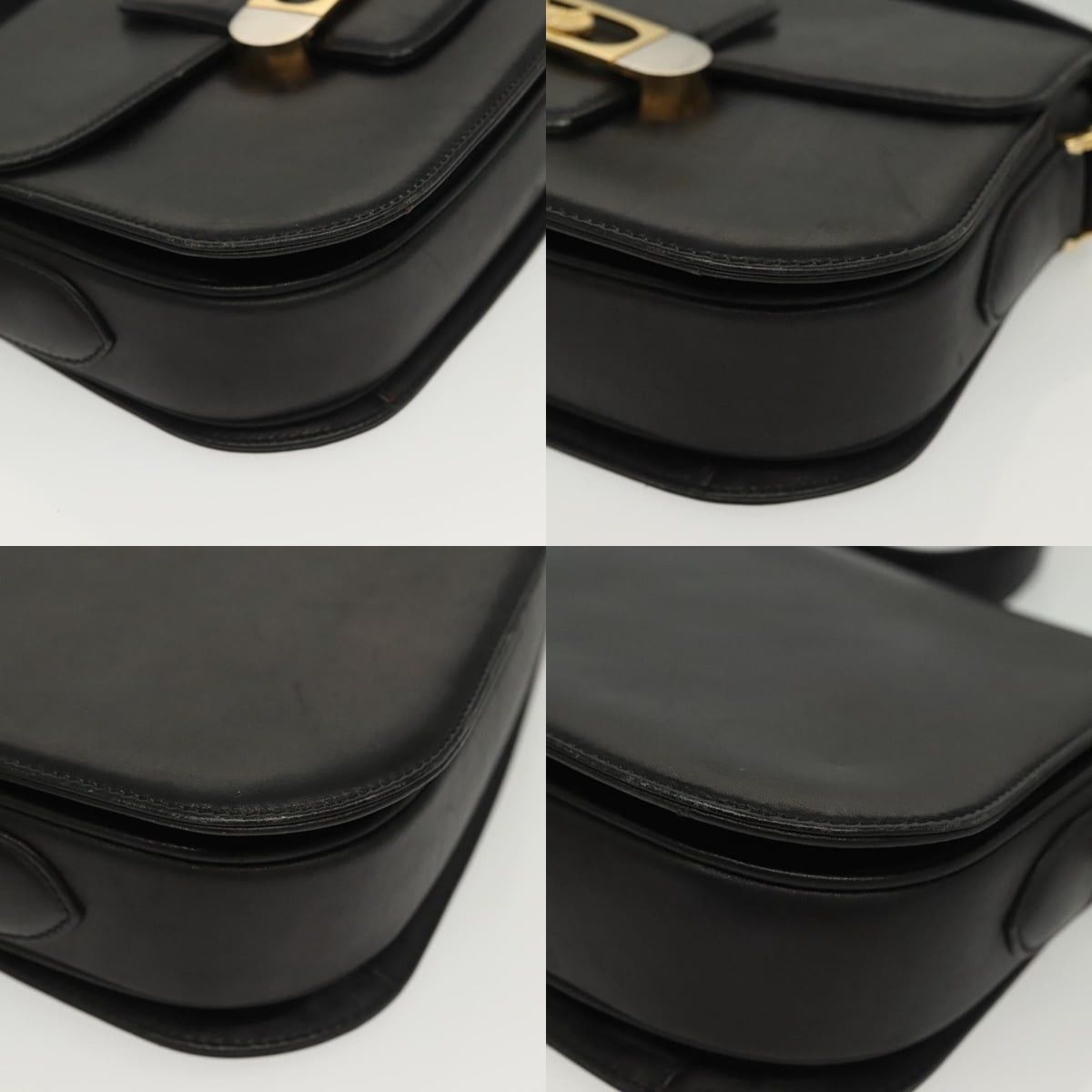 Celine CELINE Horse Carriage Shoulder Bag Leather Black Gold Size ONE SIZE - 10 Thumbnail