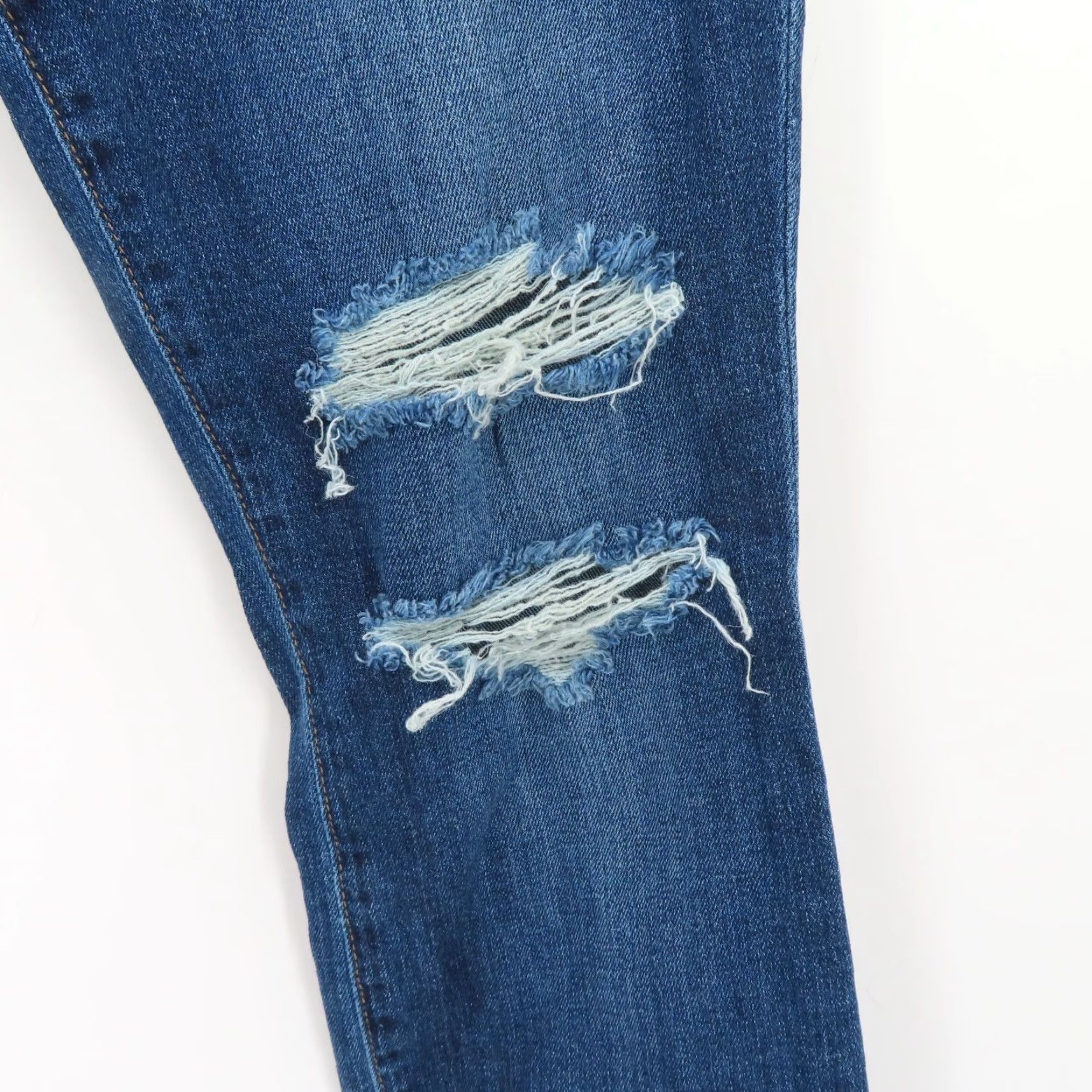 Vintage Joes Jeans Women 29 The Skinny Denim Jeans Distressed 5-Pocket Blue Cotton Blend Regular Rise Mid 8.5-10.5in Vintage No Size 29" - 4 Thumbnail
