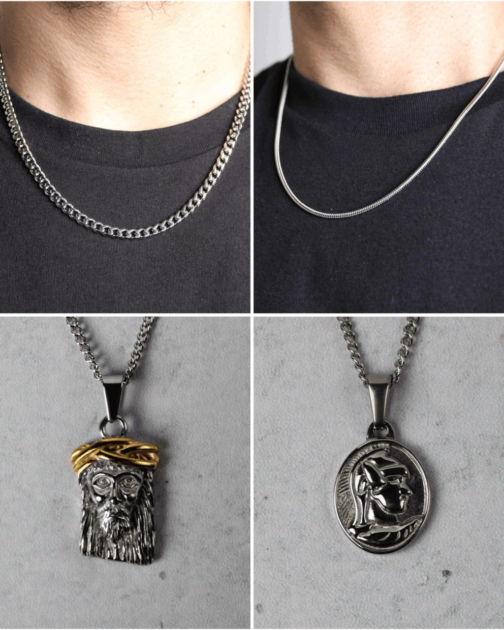 Silver Chains & Pendant Set - 22 Inch