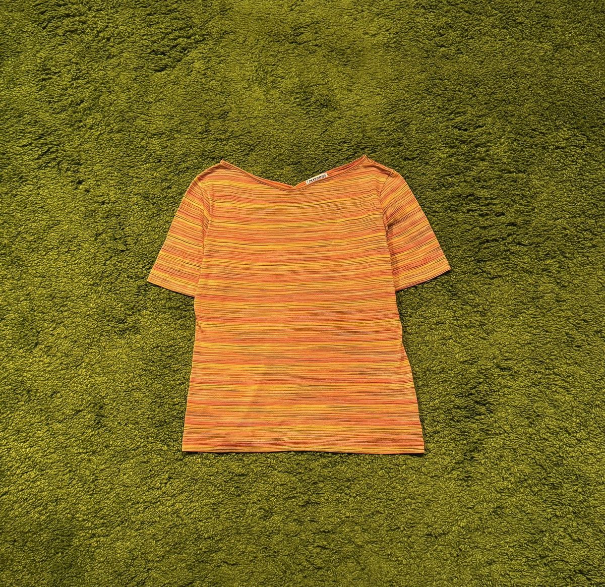 Designer × Missoni × Vintage Missoni 1990s vintage coloured striped t-shirt Size M / US 6-8 / IT 42-44 - 1 Thumbnail