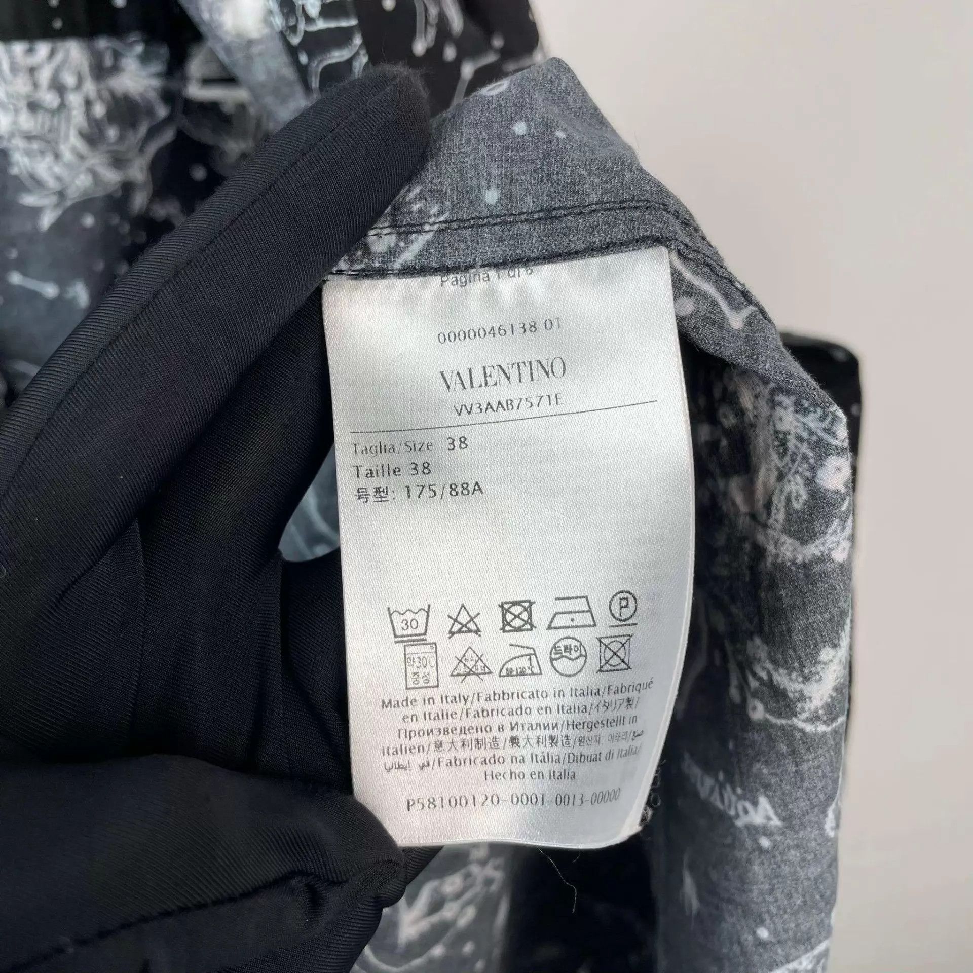 Valentino Valentino Printed Shirt 38 Black Size US XS / EU 42 / 0 - 4 Thumbnail