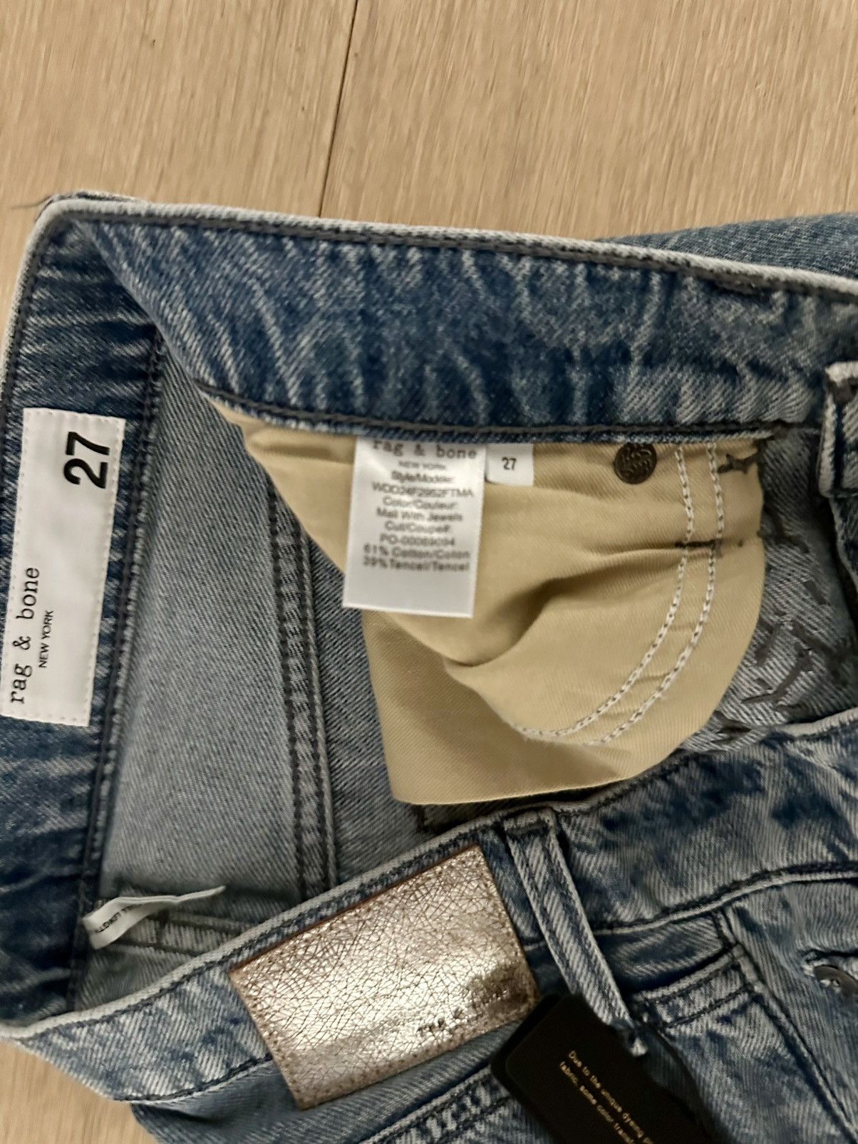 Rag & Bone rag & bone Sofie Embellished High Rise Wide Leg Jeans Size 27" / US 4 / IT 40 - 9 Thumbnail