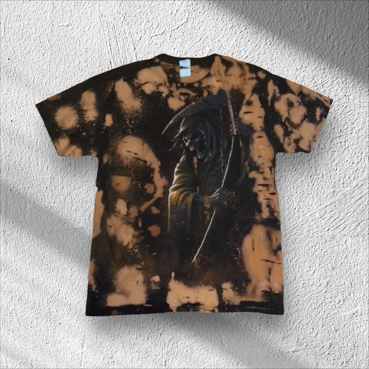 Vintage Vintage Grim Reaper Bleached Distressed Shirt Streetwear Size US L / EU 52-54 / 3 - 1 Thumbnail