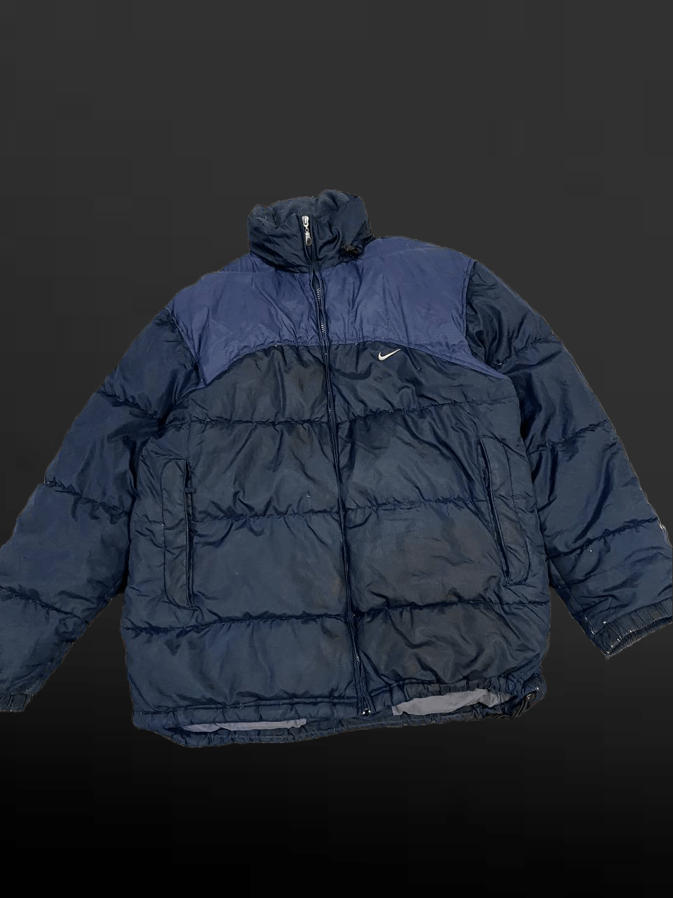 Nike Vtg Nike Puffer Jacket Down Zip Up Y2K Navy Swoosh Size US XL / EU 56 / 4 - 1 Thumbnail