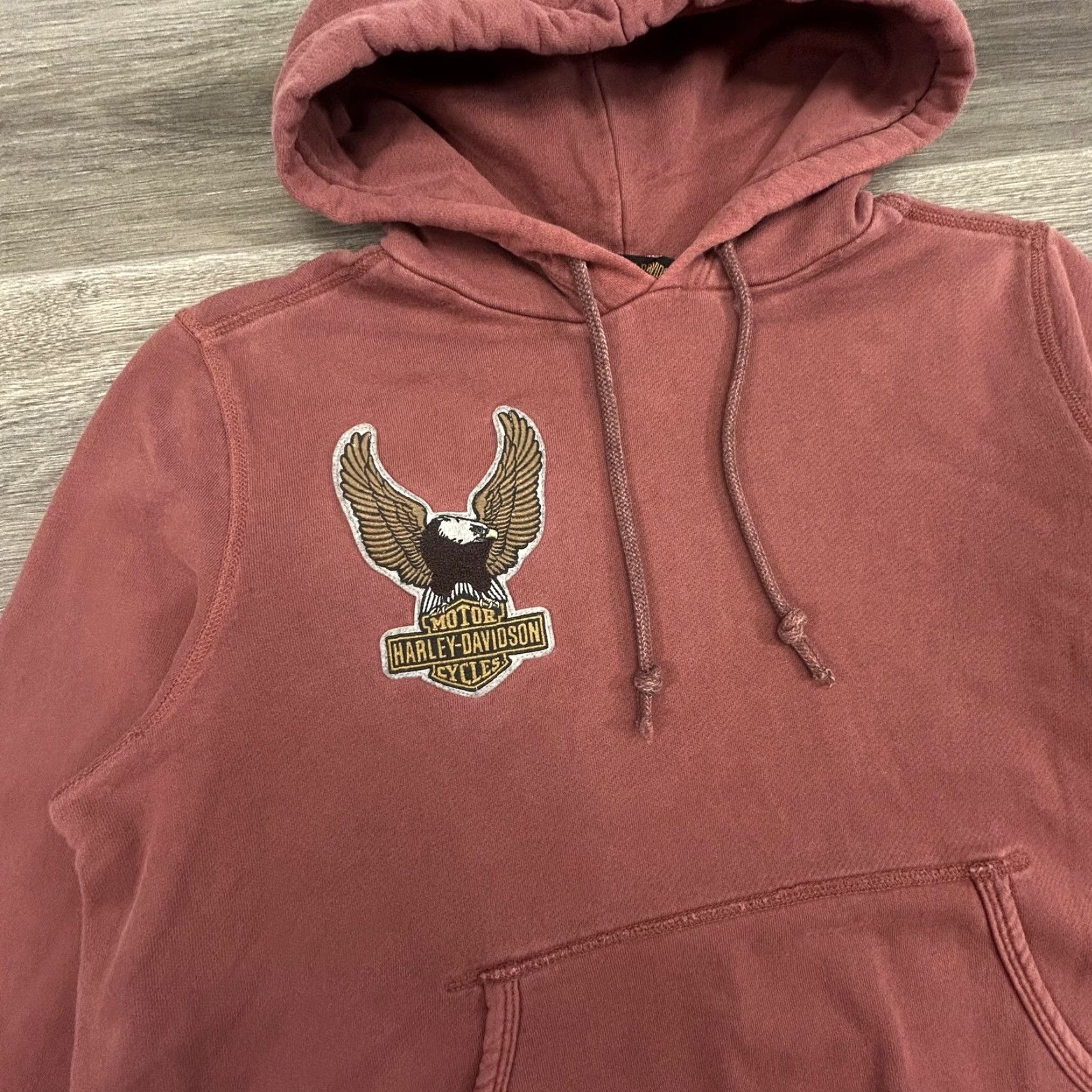 Harley Davidson Harley-Davidson Hoodie Womens M Red Eagle Logo PULLOVER Graphic Print Hooded Pockets 90s Biker Motorcycle Casual Size M / US 6-8 / IT 42-44 - 3 Thumbnail