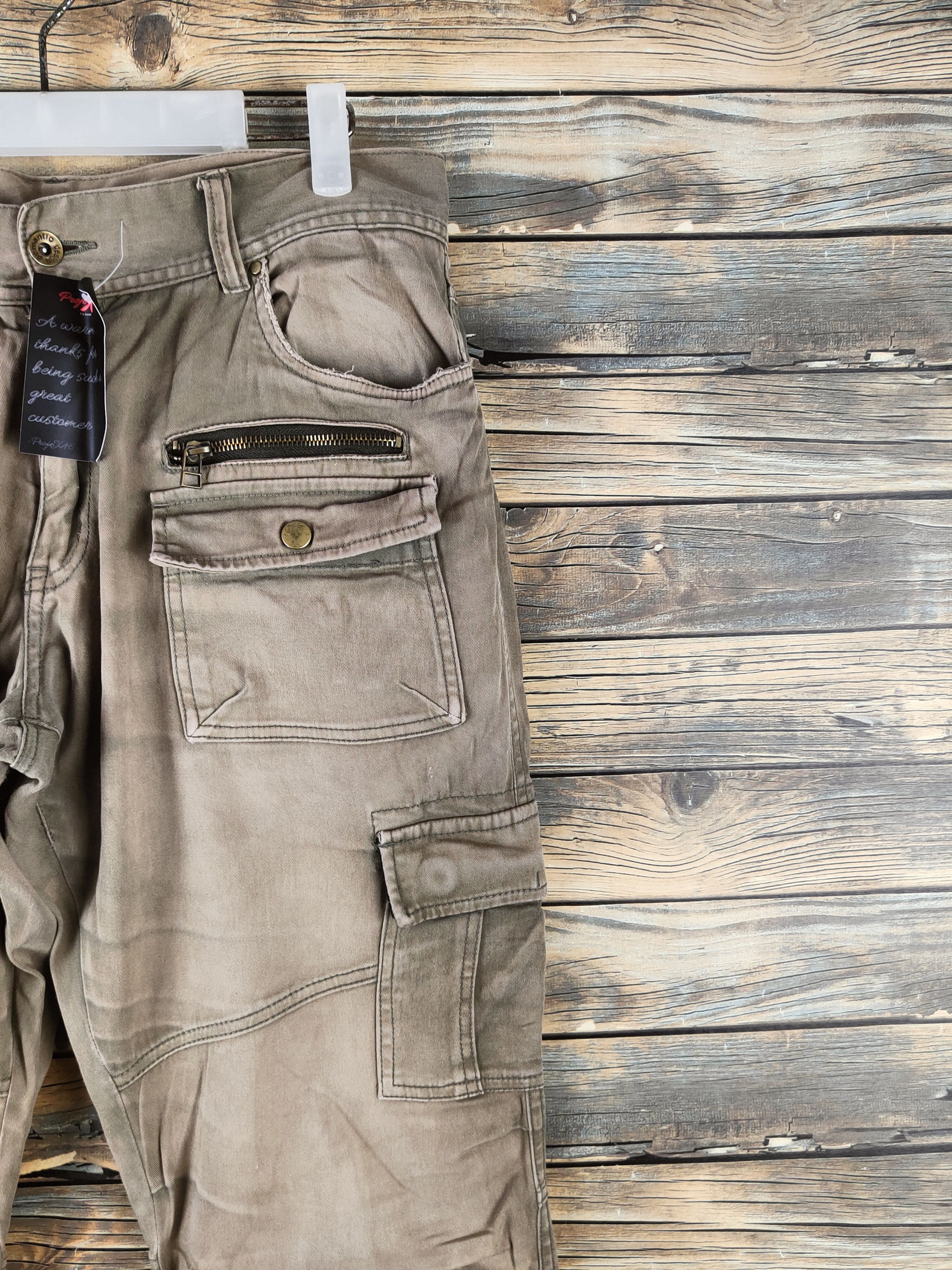 semanticdesign DL Semanticdesign Beige Multipocket Cargo Pants #46-124 Size US 32 / EU 48 - 5 Thumbnail