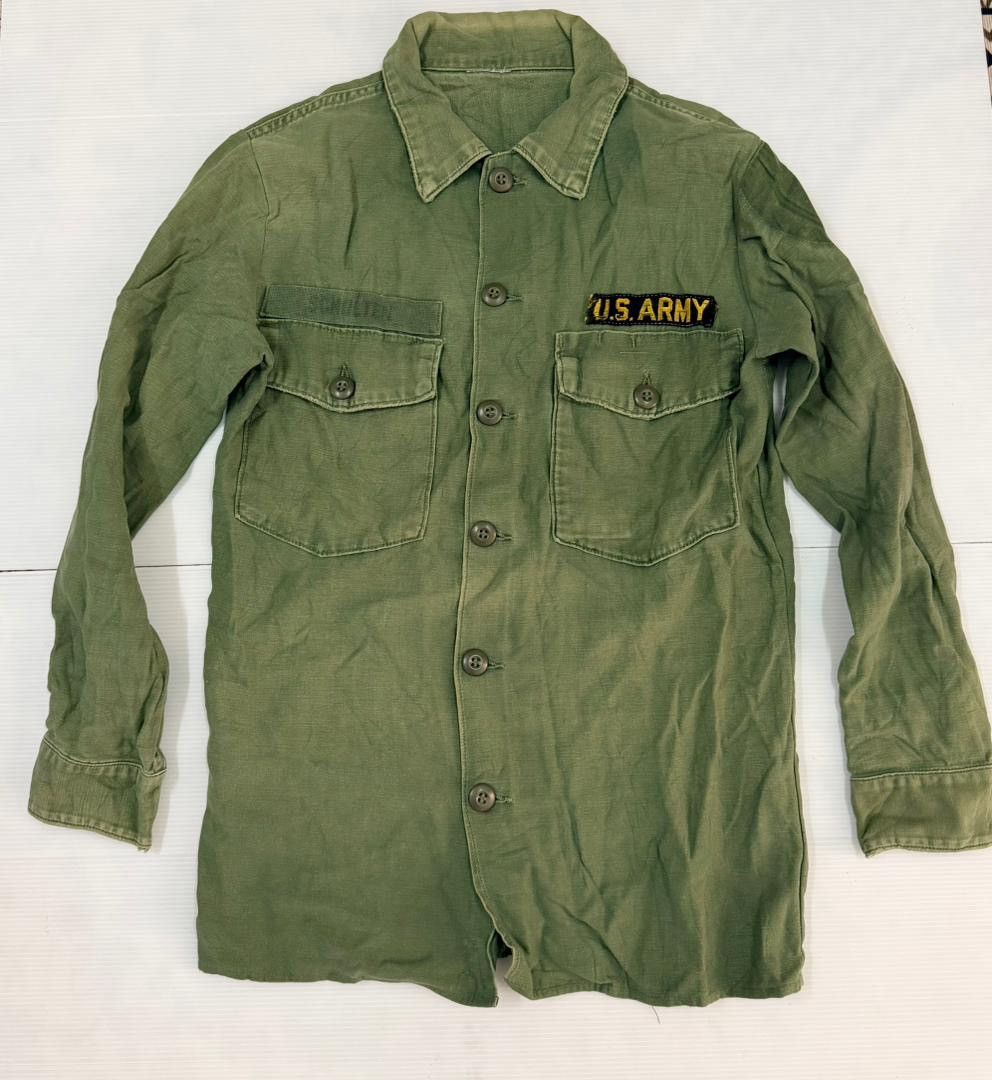 Vintage 80s US ARMY Long Sleeve Button Shirt Vintage Size US S / EU 44-46 / 1 - 1 Thumbnail