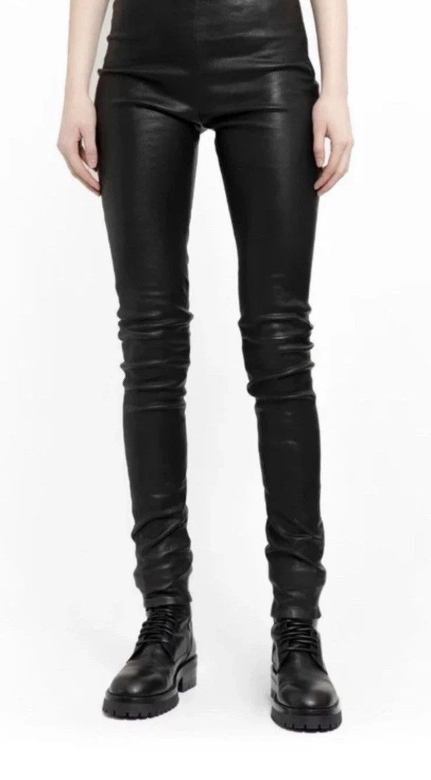 ANN DEMEULEMEESTER LEATHER PANTS Size 36 Stretch Florence