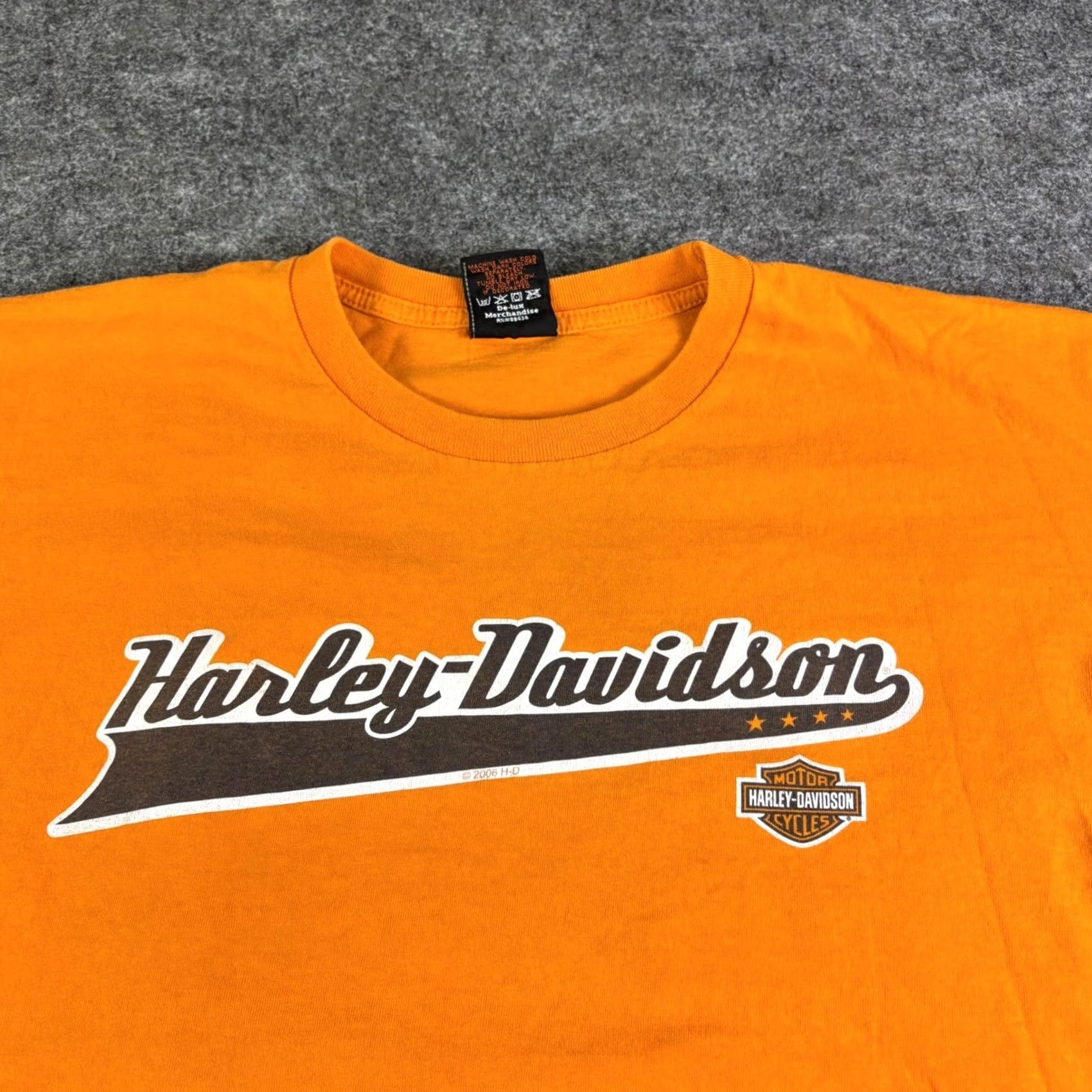 Harley Davidson VINTAGE Harley-Davidson T-Shirt Orange Graphic Print XL Short Sleeve Men Crew Neck Cotton Vintage Size US XL / EU 56 / 4 - 7 Thumbnail