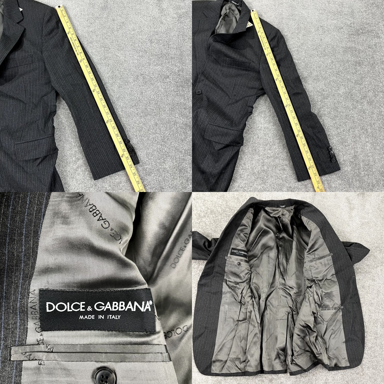 Dolce & Gabbana Dolce & Gabbana Blazer Mens US 38 Gray Striped Wool Tuxedo Jacket NEW Italy Size 38R - 8 Thumbnail
