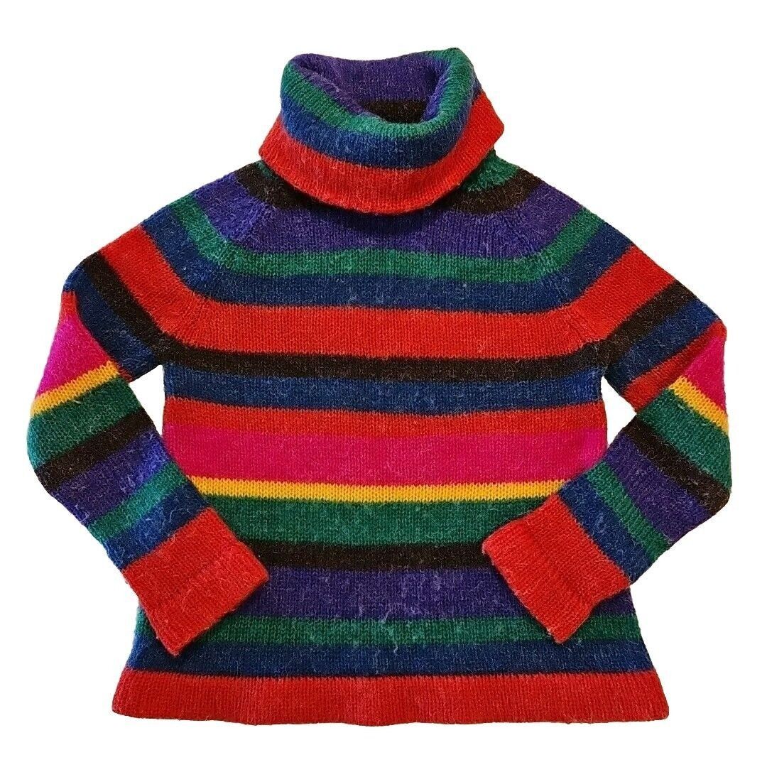 Vintage Vtg DonnKenny Cowl Neck Sweater Womens M Bold Striped Chunky Size M / US 6-8 / IT 42-44 - 4 Thumbnail