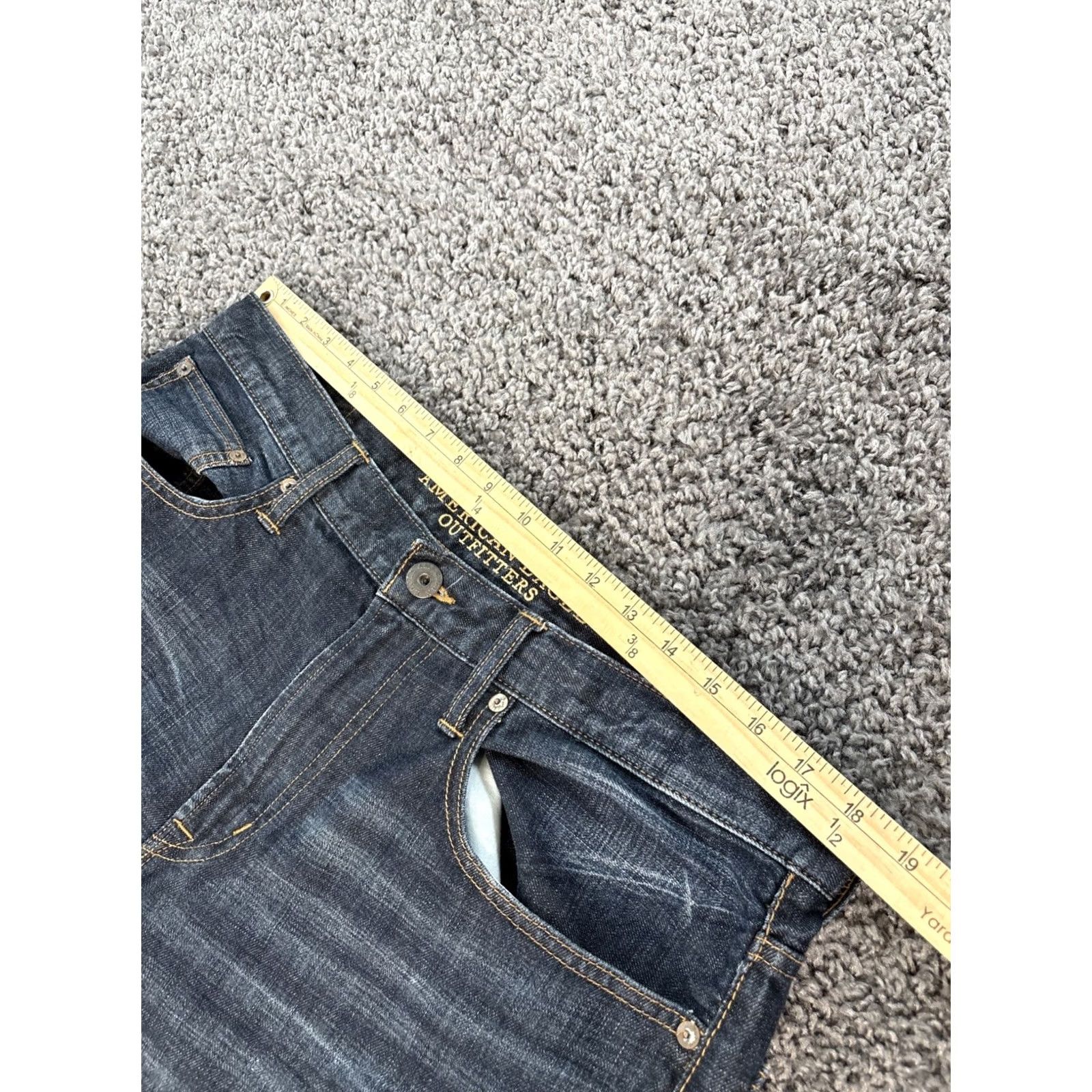 American Eagle Outfitters VINTAGE American Eagle Jeans Men 34x33 Denim Jeans Wide-Leg Distressed 90s Baggy Dark Wash Light Distressing Size US 34 / EU 50 - 4 Thumbnail