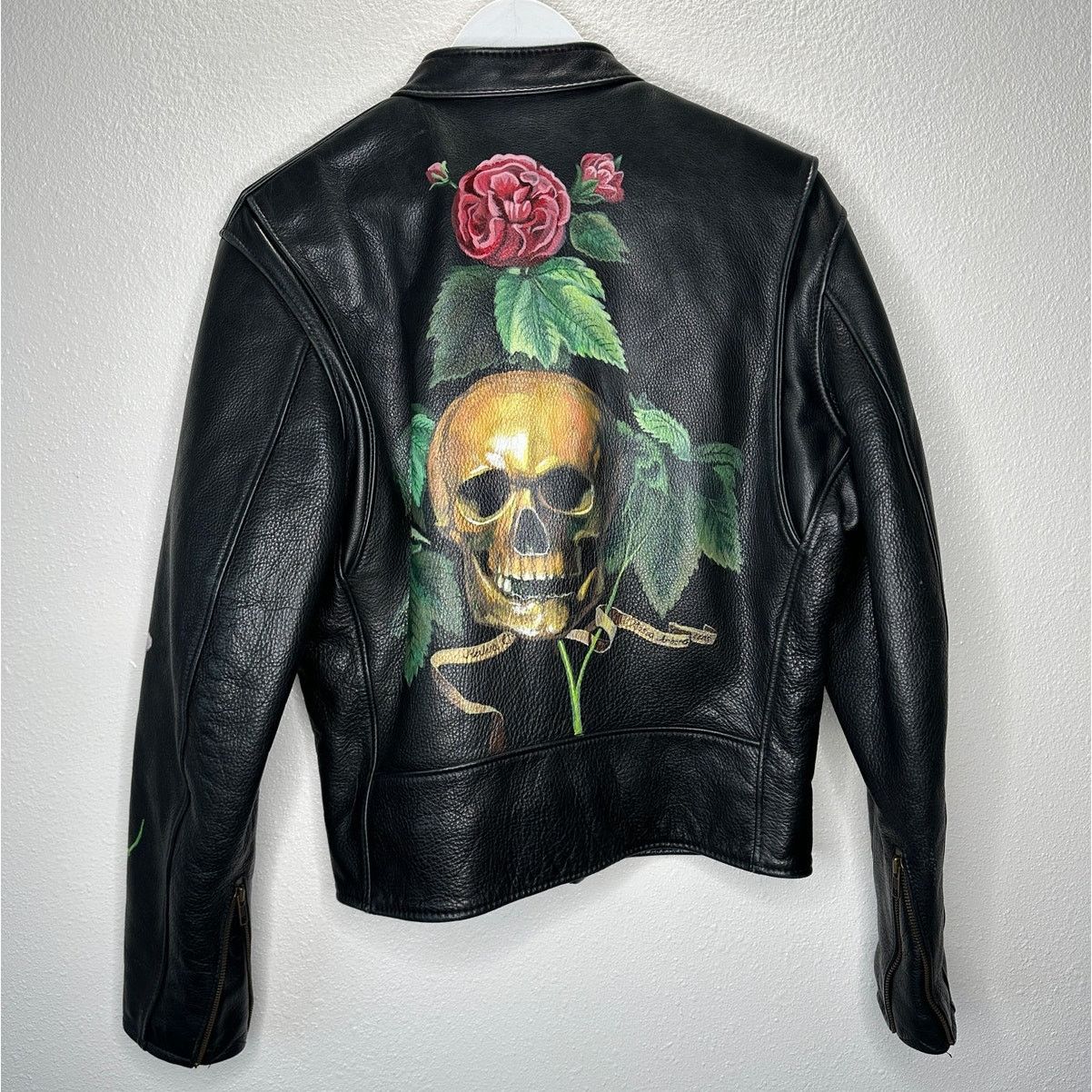Libertine Libertine Hand-Painted Floral Skull Black Leather Jacket M Size M / US 6-8 / IT 42-44 - 2 Thumbnail