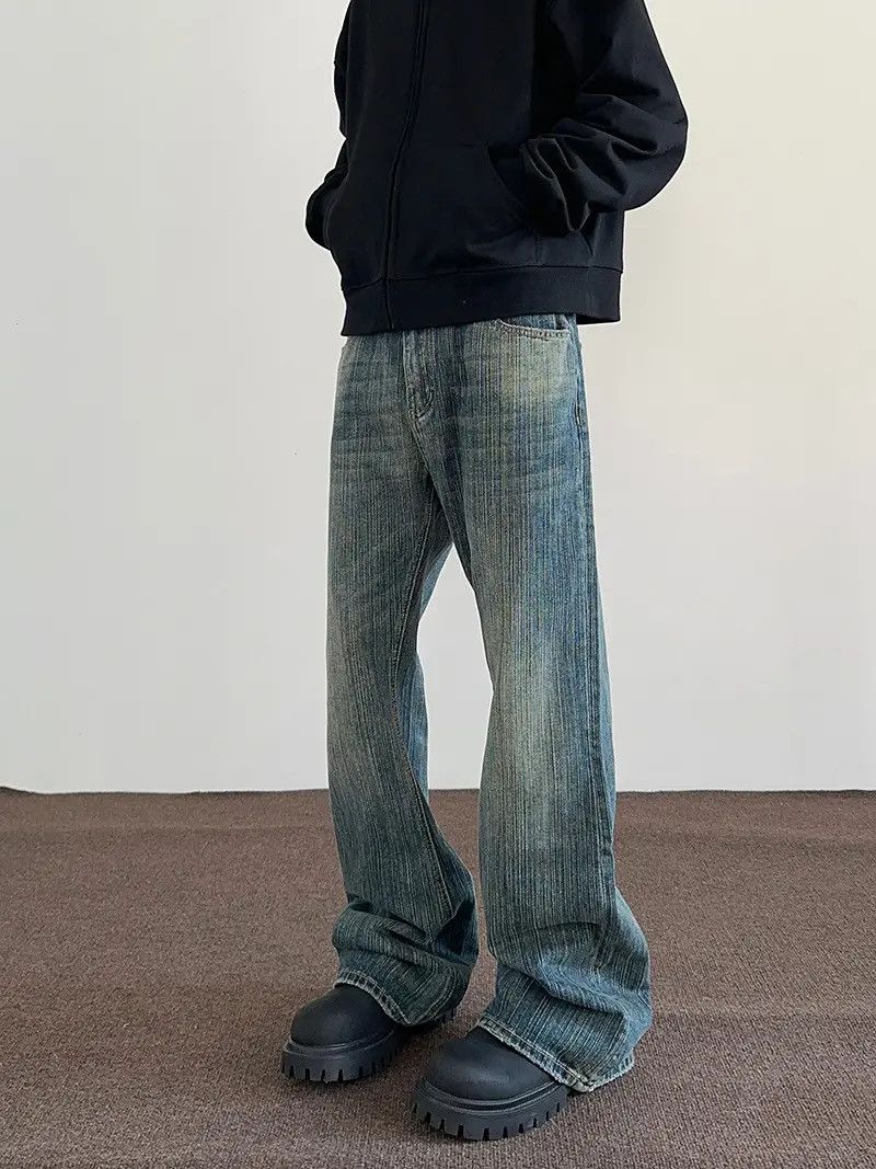 Japanese Brand × Jean Retro loose straight leg micro flared jeans Size US 32 / EU 48 - 1 Thumbnail